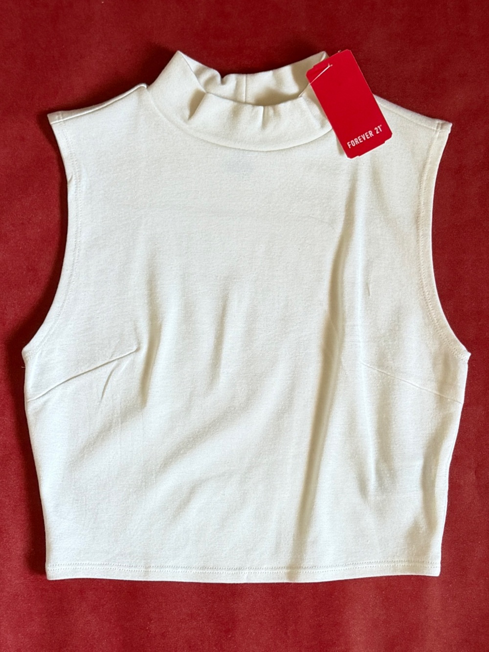 Forever 21 Sleeveless Mock Neck Crop Top